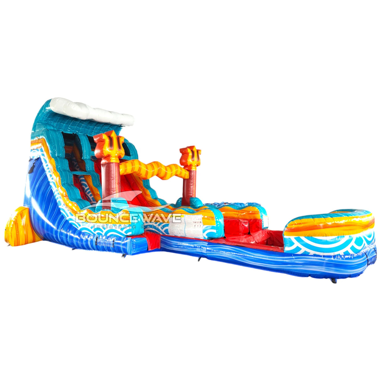 18ft Poseidon Plunge Hybrid Dual Lane Inflatable Water Slide - BounceWave Inflatable Sales