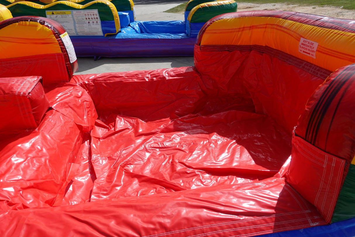 18ft Primary Marble Dual Lane Classic Hybrid Inflatable Water Slide - BounceWave Inflatable Sales