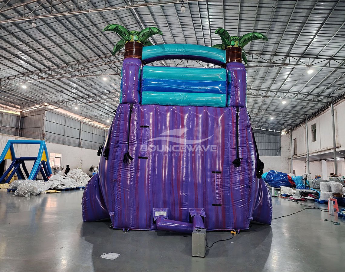 18ft Purple Plunge Commercial Single Lane Inflatable Water Slide - BounceWave Inflatable Sales