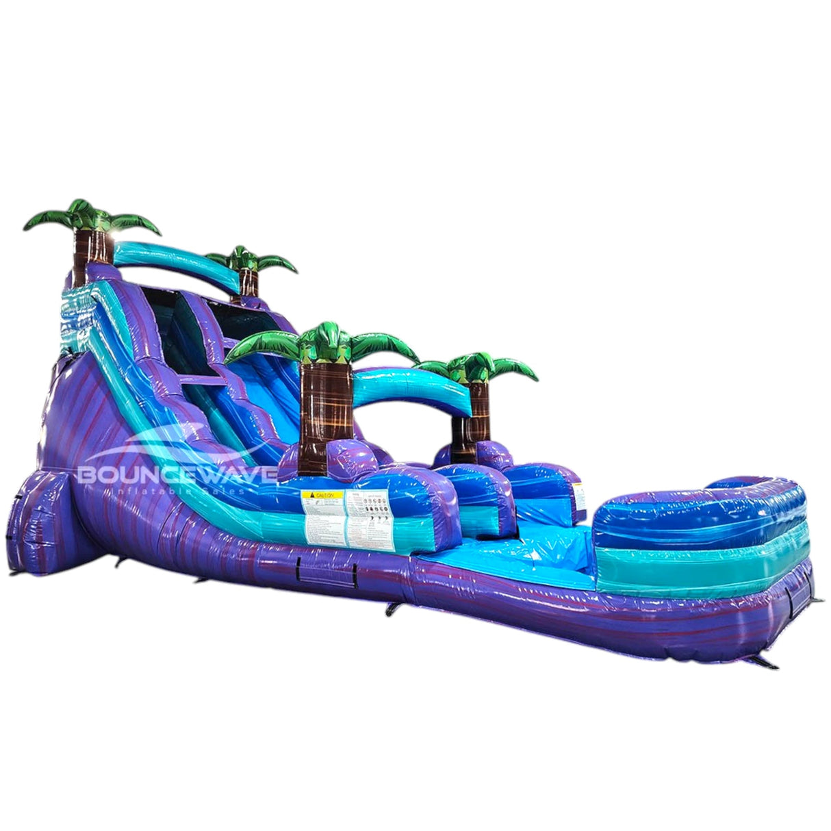 18ft Purple Plunge Commercial Single Lane Inflatable Water Slide - BounceWave Inflatable Sales
