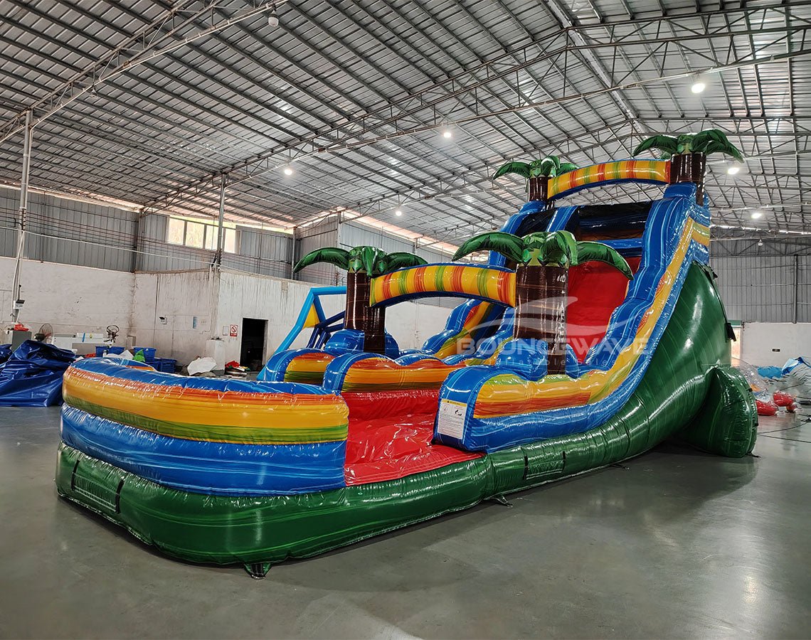 18ft Reggae Rush Commercial Single Lane Inflatable Water Slide - BounceWave Inflatable Sales