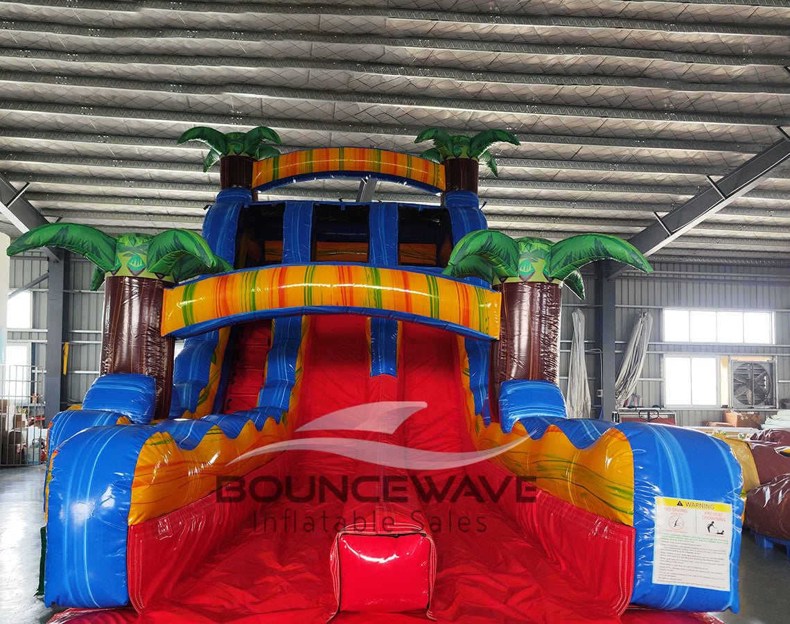 18ft Reggae Rush Dual Lane Water Slide – Hybrid - BounceWave Inflatable Sales