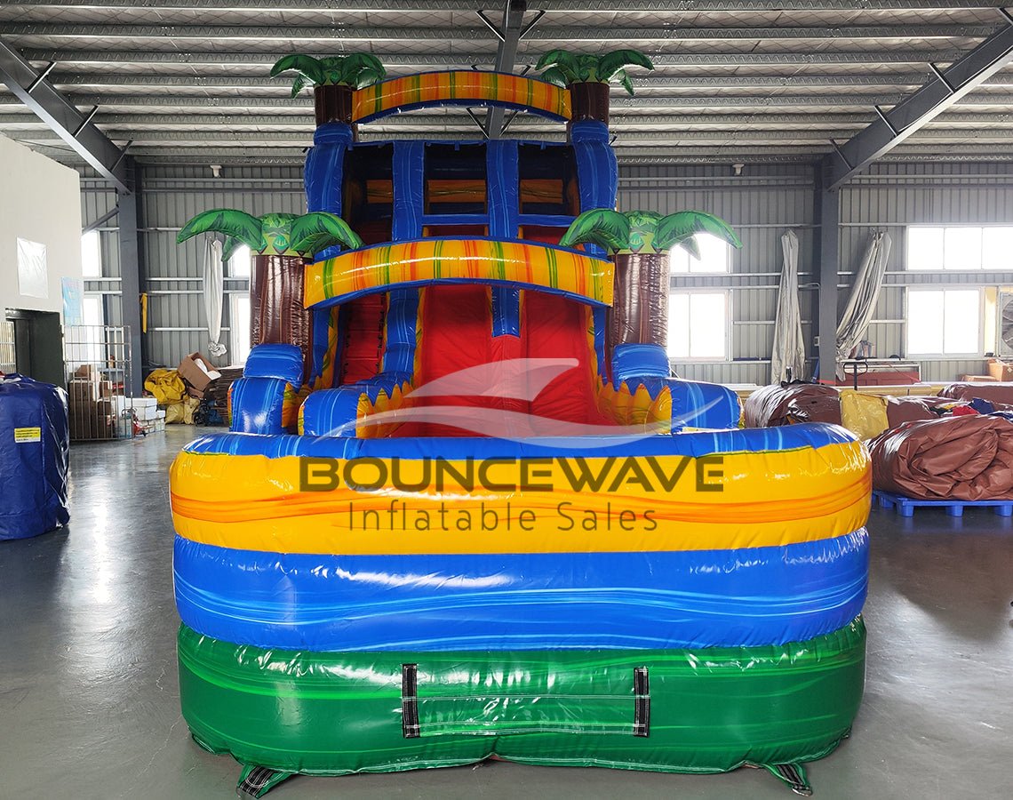 18ft Reggae Rush Dual Lane Water Slide – Hybrid - BounceWave Inflatable Sales