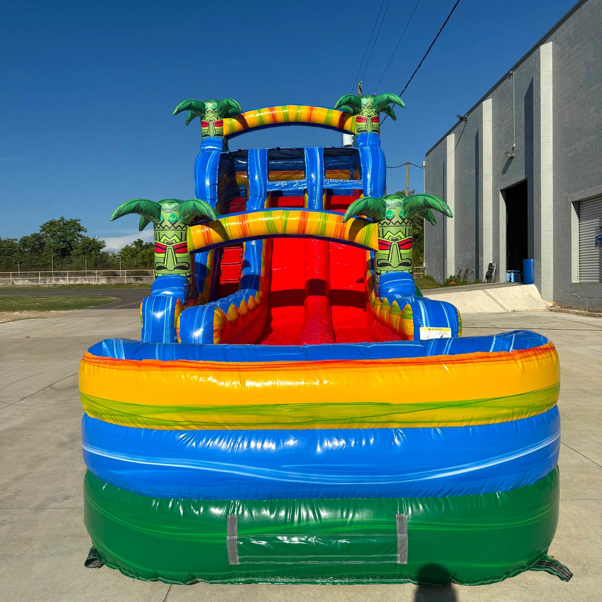 18ft Reggae Rush Hybrid Dual Lane Inflatable Water Slide - BounceWave Inflatable Sales