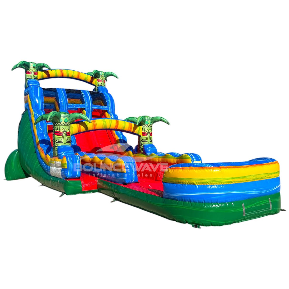 18ft Reggae Rush Hybrid Dual Lane Inflatable Water Slide - BounceWave Inflatable Sales