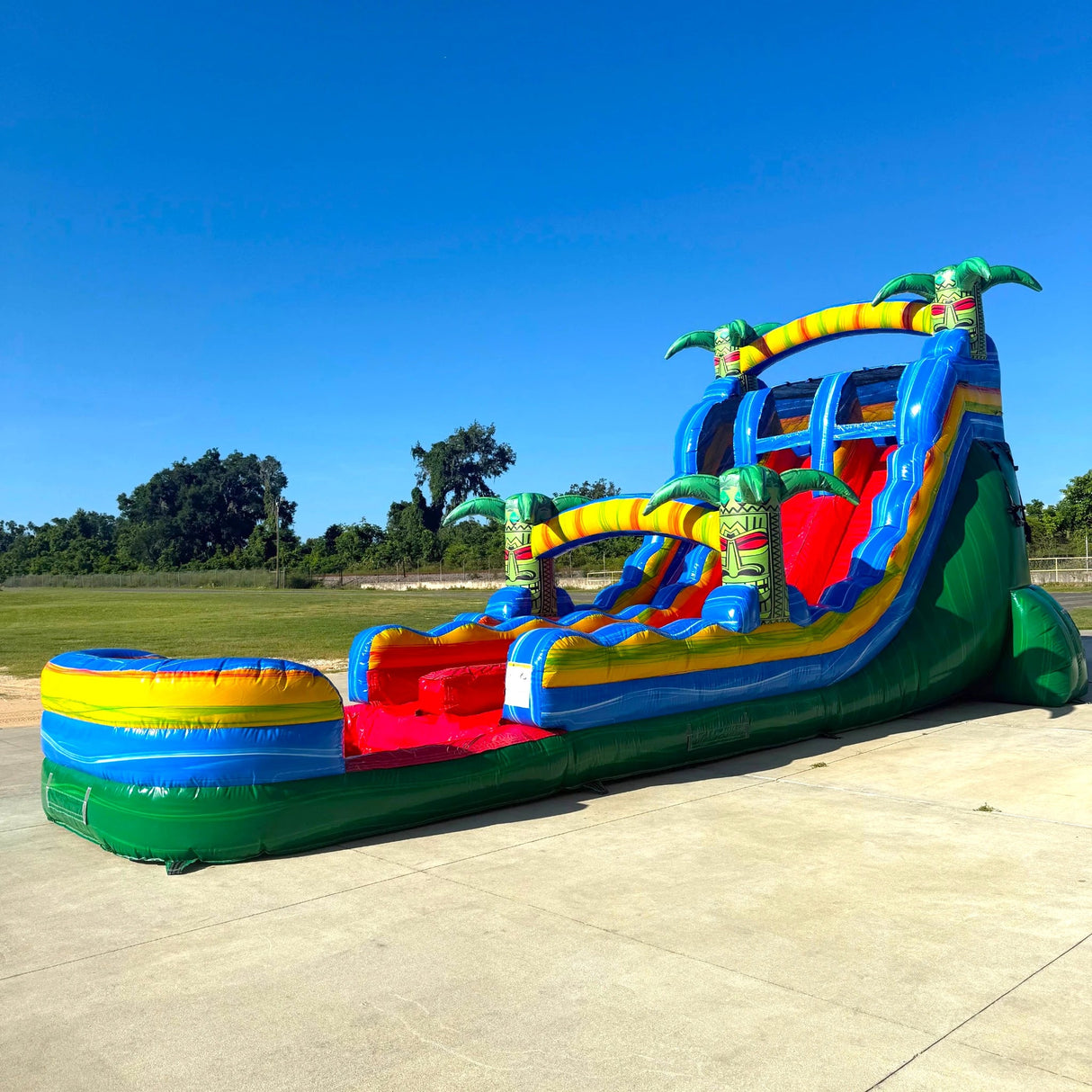 18ft Reggae Rush Hybrid Dual Lane Inflatable Water Slide - BounceWave Inflatable Sales