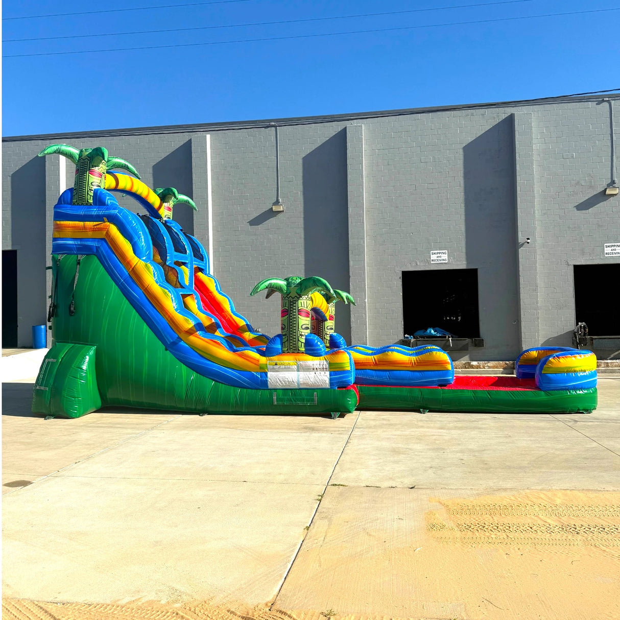 18ft Reggae Rush Hybrid Dual Lane Inflatable Water Slide - BounceWave Inflatable Sales