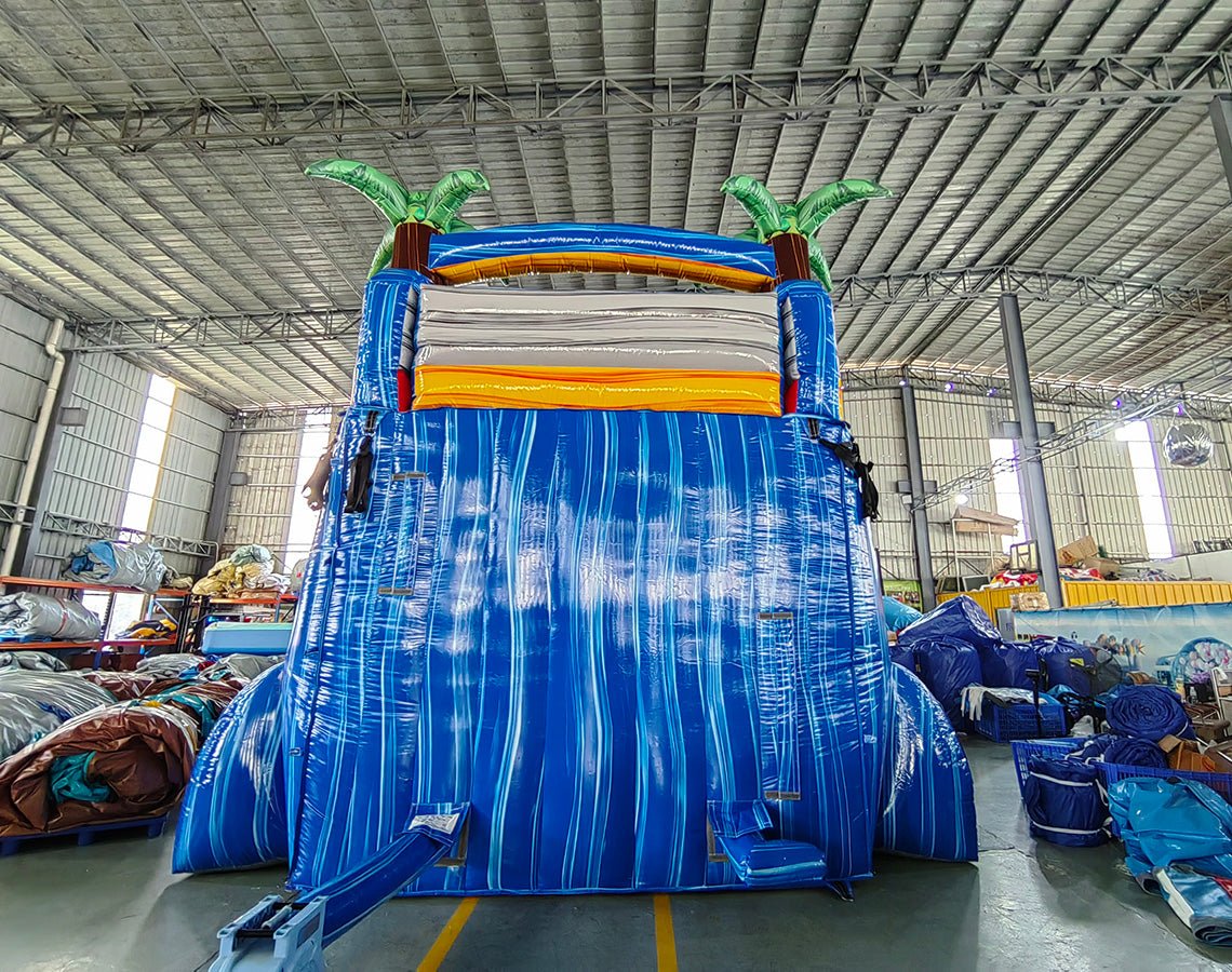 18ft Rip Curl Palms Dual Lane Center Climb Inflatable Water Slide - BounceWave Inflatable Sales
