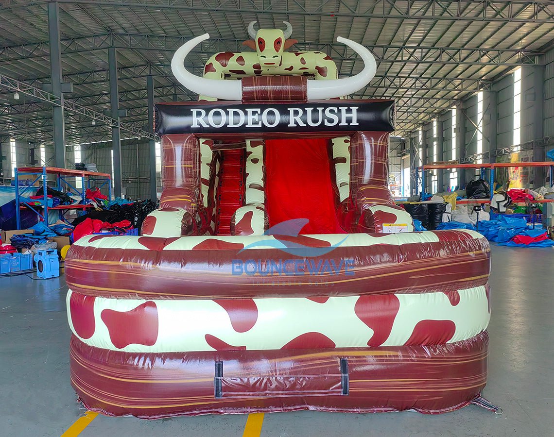 18ft Rodeo Rush Commercial Single Lane Inflatable Water Slide - BounceWave Inflatable Sales