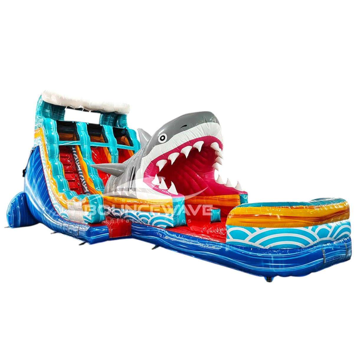 18ft Rogue Shark Attack Hybrid Dual Lane Inflatable Water Slide - BounceWave Inflatable Sales