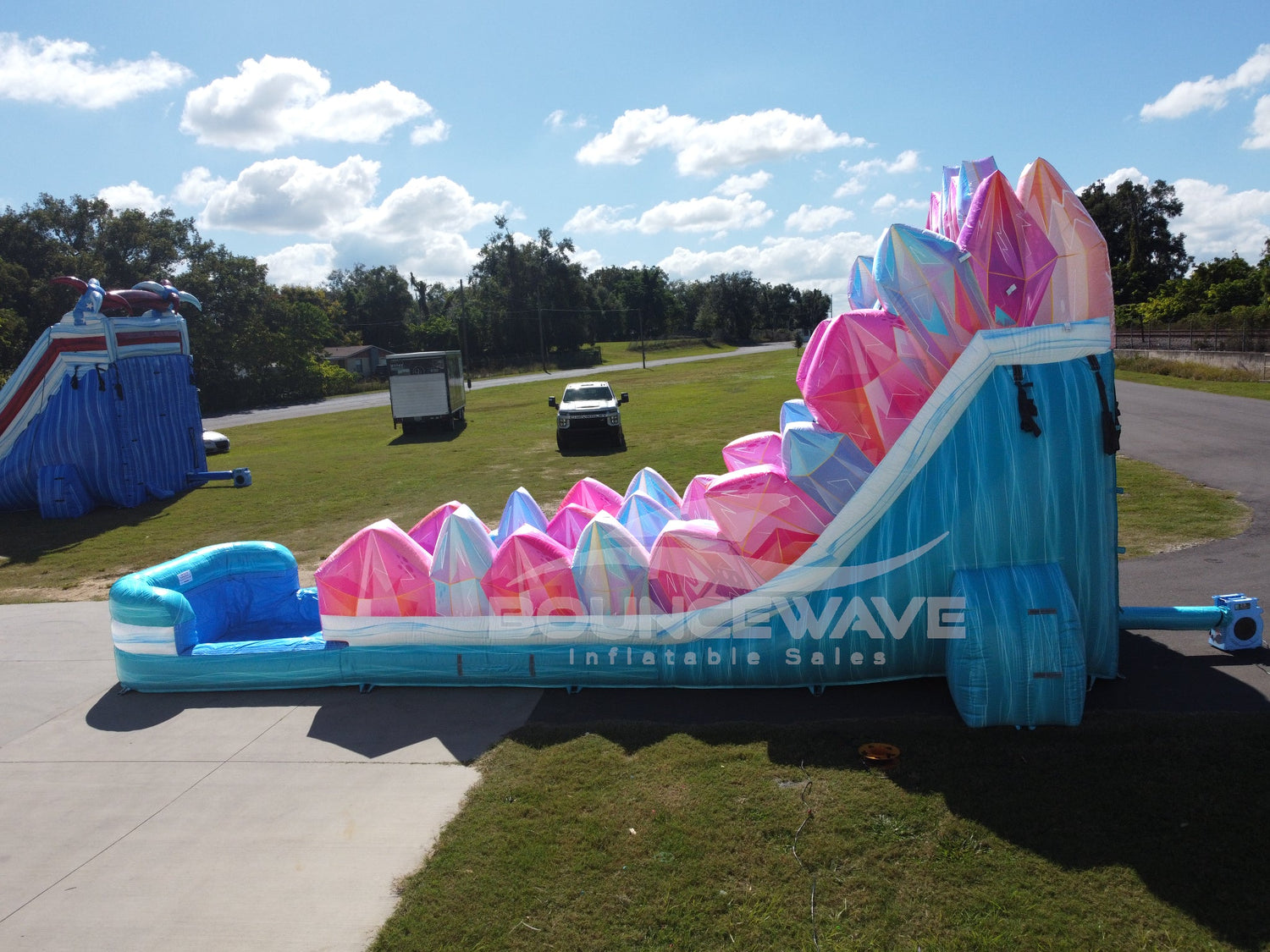 18ft Sapphire Summit Dual Lane Hybrid Inflatable Water Slide - BounceWave Inflatable Sales