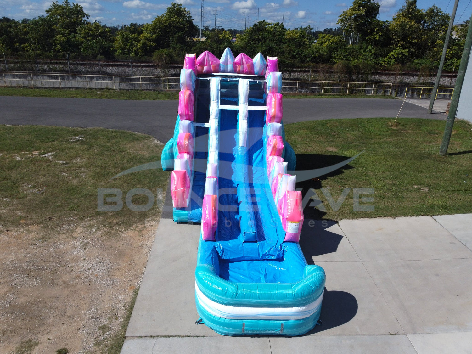 18ft Sapphire Summit Dual Lane Hybrid Inflatable Water Slide - BounceWave Inflatable Sales
