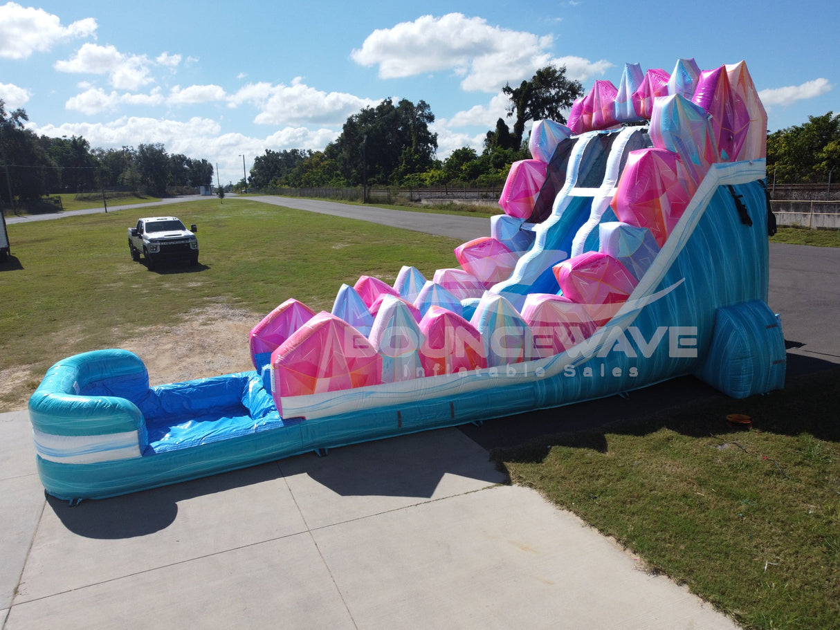 18ft Sapphire Summit Dual Lane Hybrid Inflatable Water Slide - BounceWave Inflatable Sales