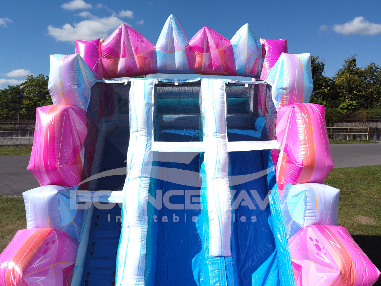 18ft Sapphire Summit Dual Lane Hybrid Inflatable Water Slide - BounceWave Inflatable Sales