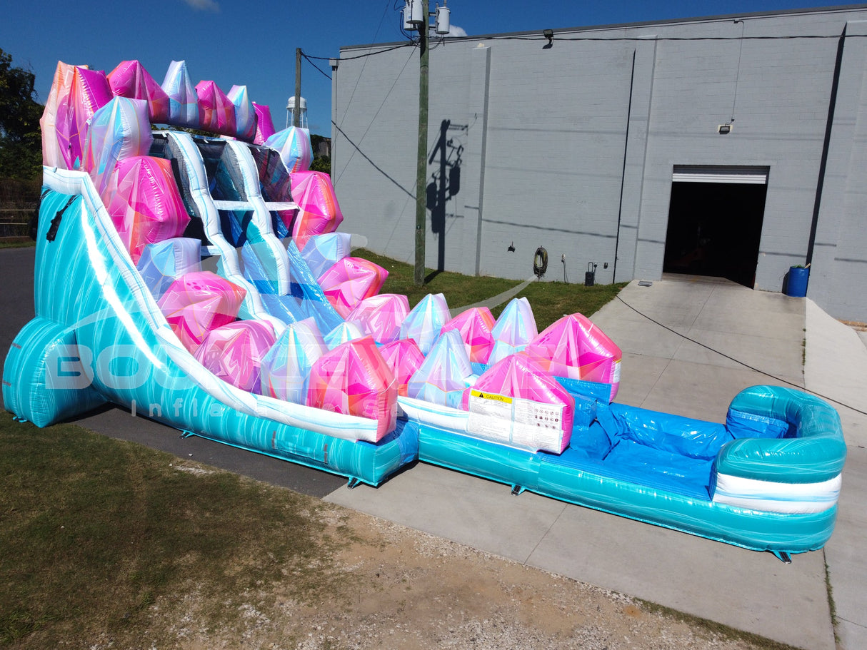 18ft Sapphire Summit Dual Lane Hybrid Inflatable Water Slide - BounceWave Inflatable Sales