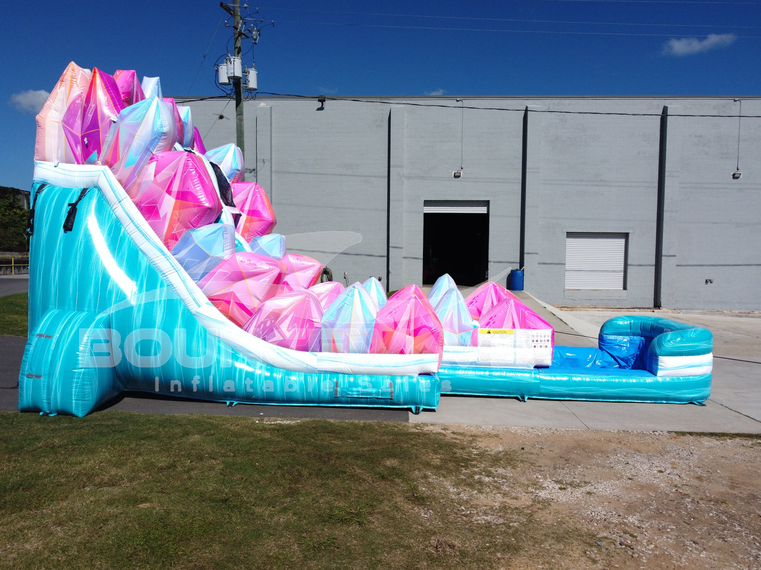 18ft Sapphire Summit Dual Lane Hybrid Inflatable Water Slide - BounceWave Inflatable Sales