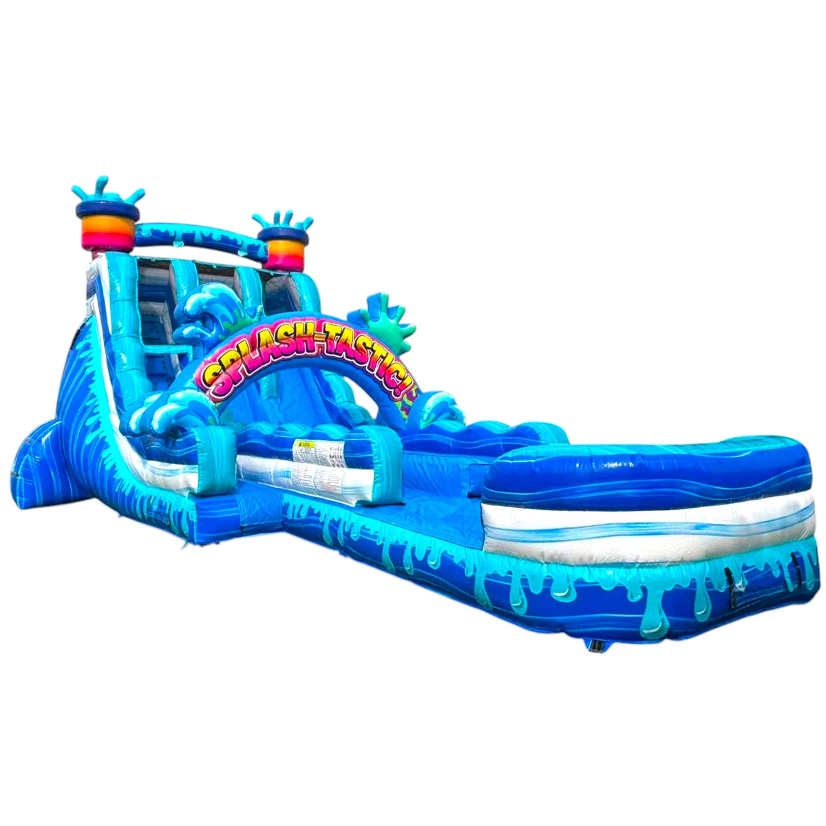 18ft Splash-Tastic Dual Lane Water Slide – Hybrid - BounceWave Inflatable Sales