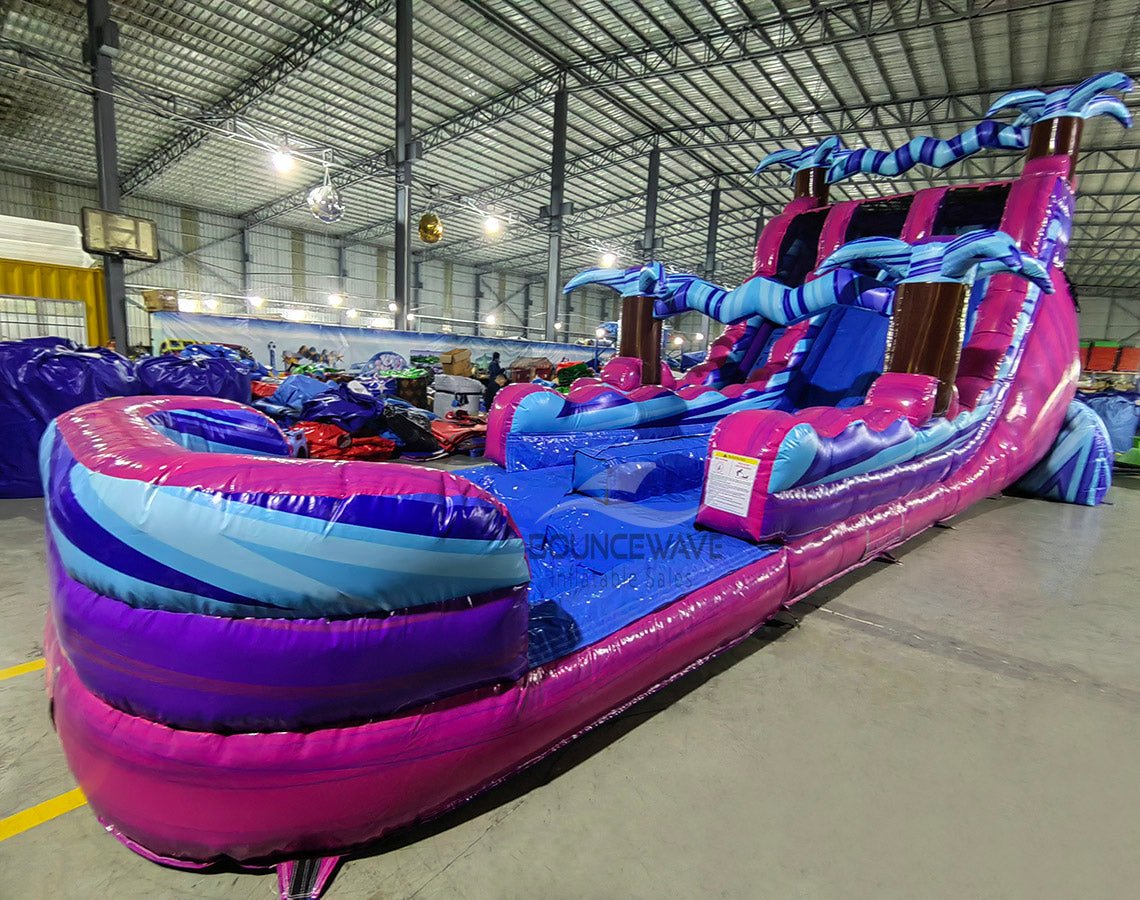 18ft Supernova Splash Hybrid Dual Lane Inflatable Water Slide - BounceWave Inflatable Sales