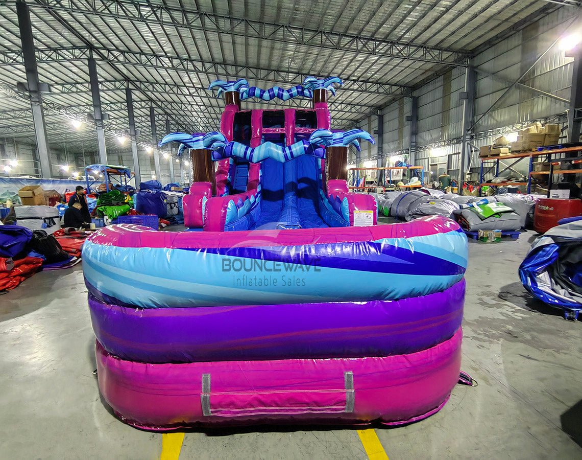 18ft Supernova Splash Hybrid Dual Lane Inflatable Water Slide - BounceWave Inflatable Sales