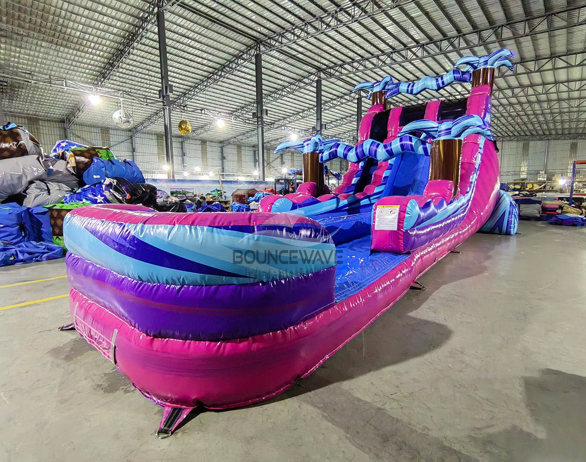 18ft Supernova Splash Hybrid Dual Lane Inflatable Water Slide - BounceWave Inflatable Sales