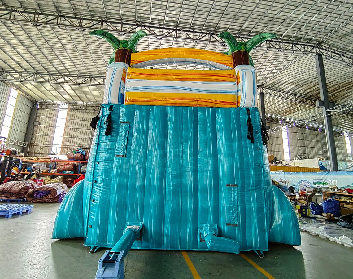 18ft Surfs Up Hybrid Dual Lane Inflatable Water Slide - BounceWave Inflatable Sales