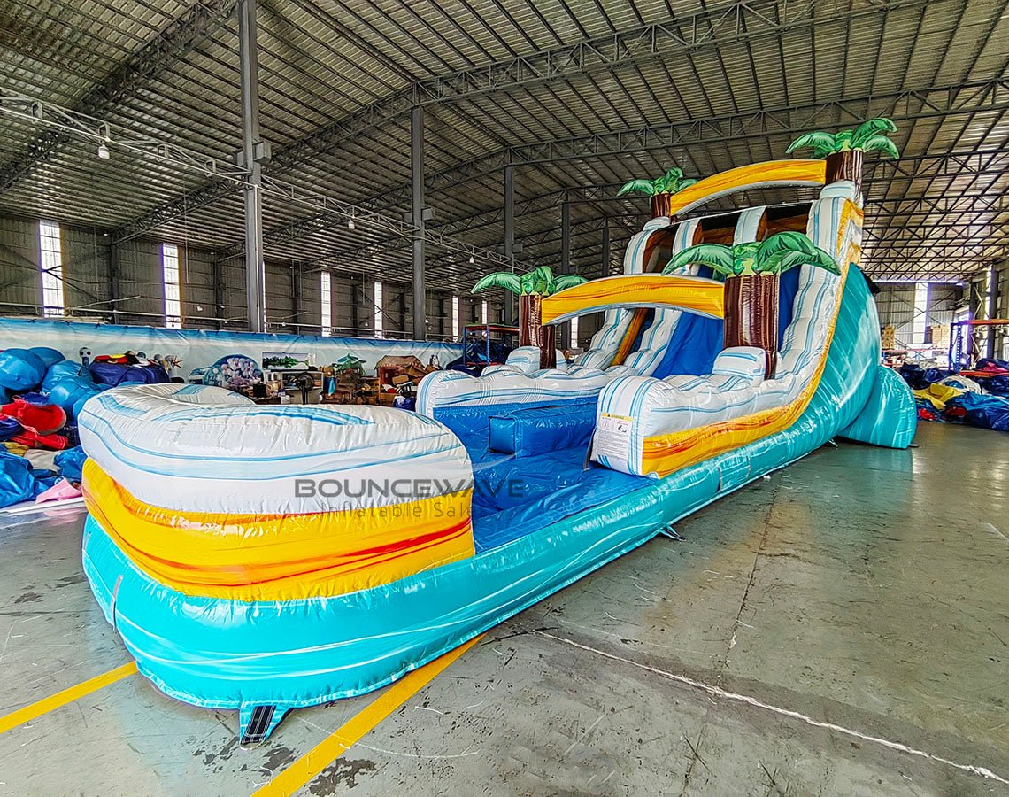 18ft Surfs Up Hybrid Dual Lane Inflatable Water Slide - BounceWave Inflatable Sales