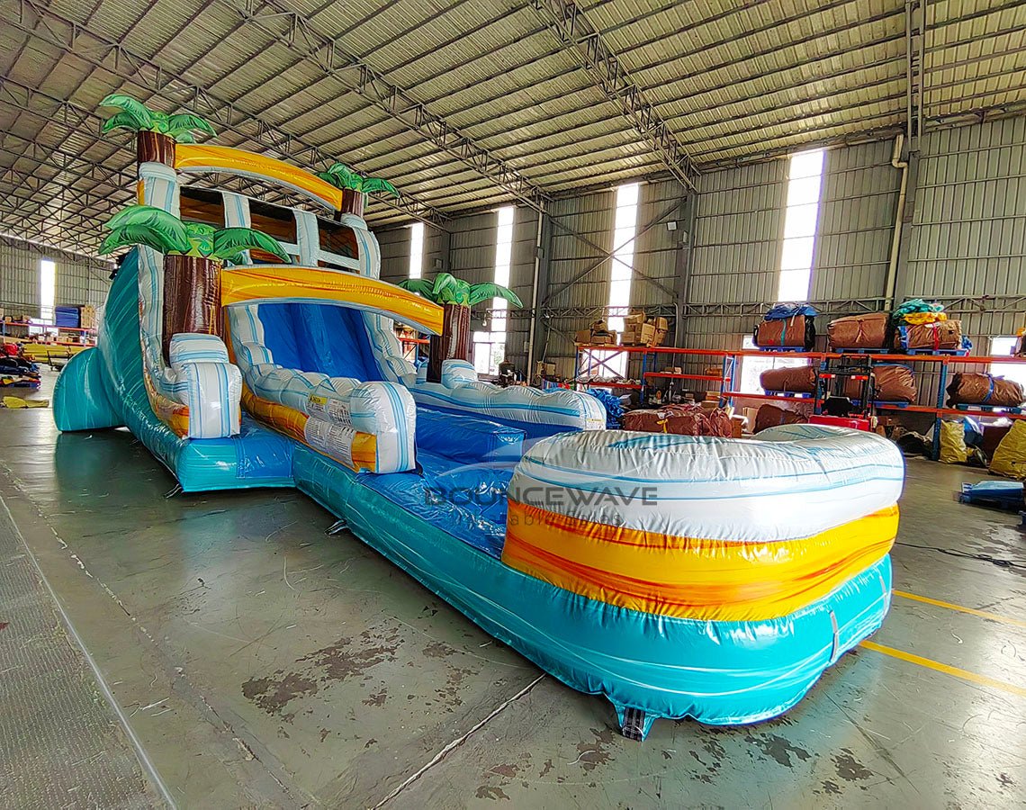 18ft Surfs Up Hybrid Dual Lane Inflatable Water Slide - BounceWave Inflatable Sales