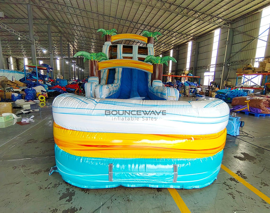 18ft Surfs Up Hybrid Dual Lane Inflatable Water Slide - BounceWave Inflatable Sales