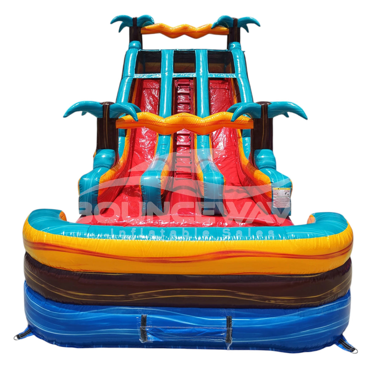 18ft Tropic Shock Dual Lane Water Slide – Center Climb