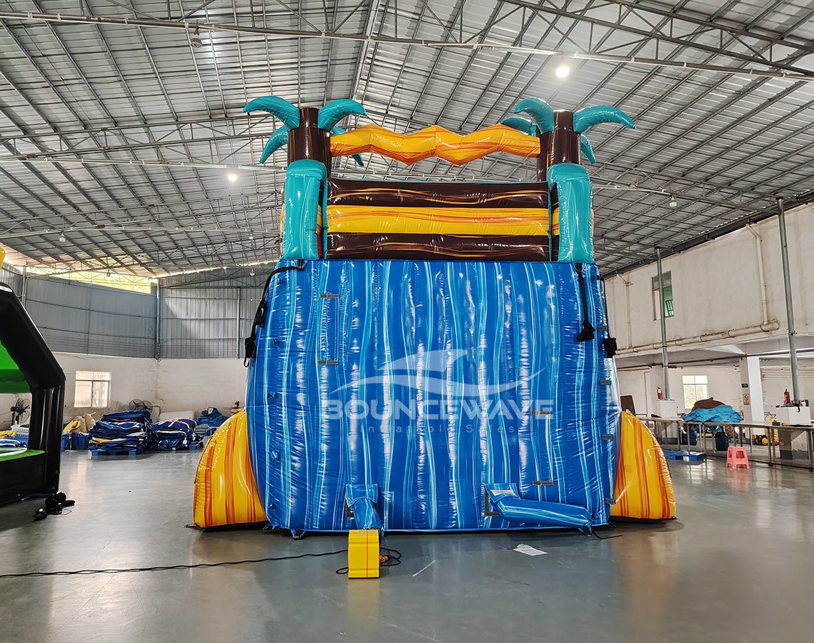 18ft Tropic Shock Hybrid Dual Lane Inflatable Water Slide - BounceWave Inflatable Sales