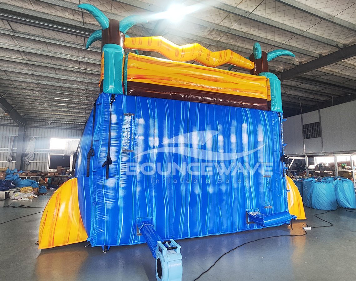 18ft Tropic Shock Hybrid Triple Lane Inflatable Water Slide - BounceWave Inflatable Sales