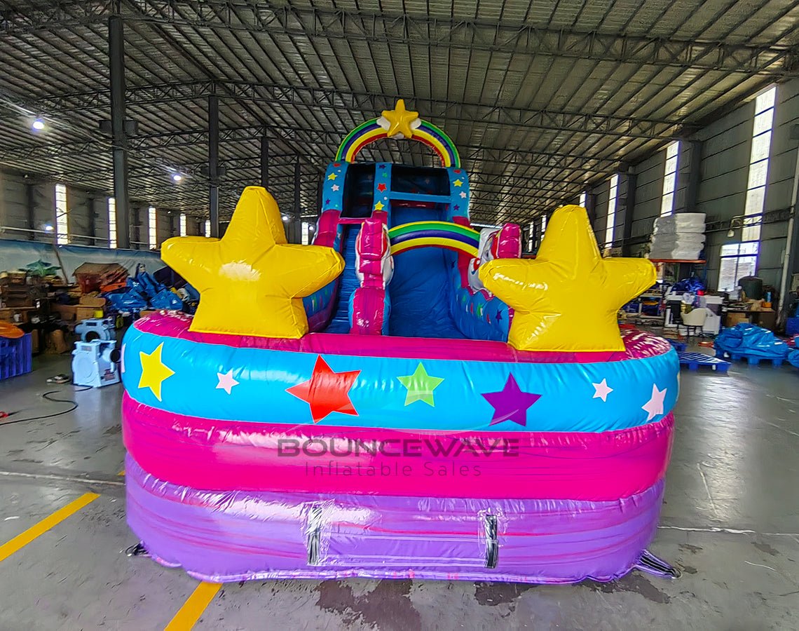 18ft Unicorn Commercial Single Lane Inflatable Water Slide - BounceWave Inflatable Sales