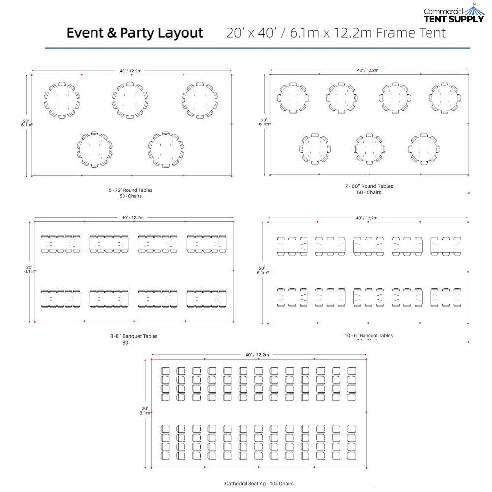 20'×40' Commercial Grade High Peak Tent - Commercial and Event Party Tent - BounceWave Inflatable Sales