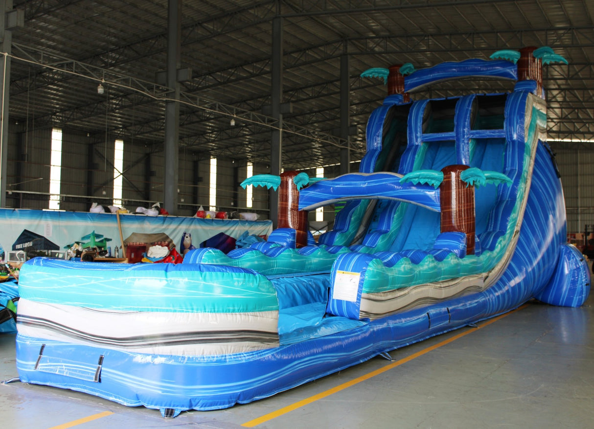 20ft Cayman Crush Dual Lane Water Slide – Hybrid - BounceWave Inflatable Sales