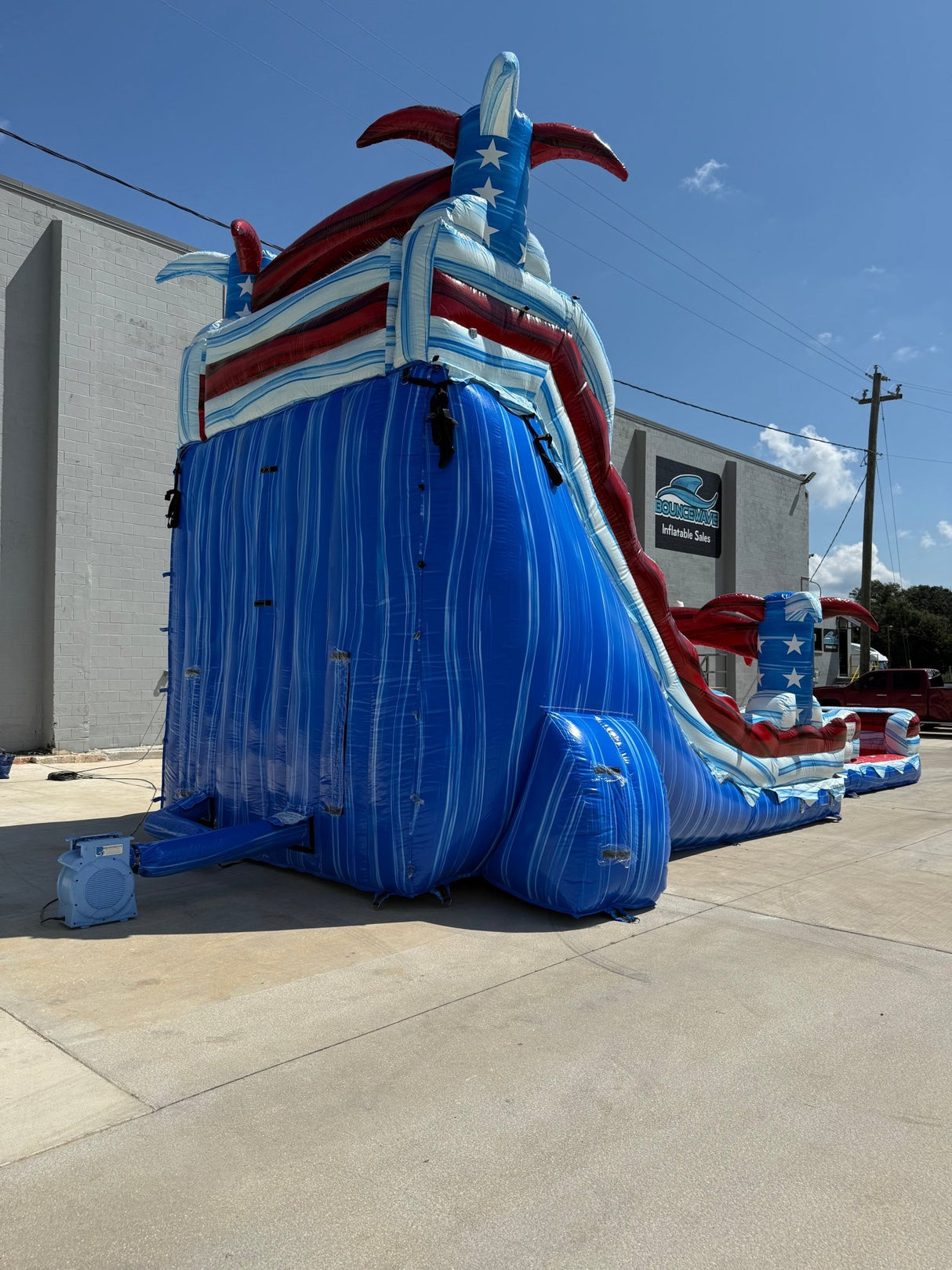 20ft Star Spangled Splash Hybrid Dual Lane Inflatable Water Slide - BounceWave Inflatable Sales