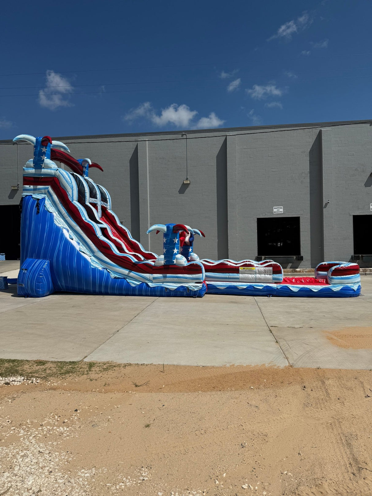 20ft Star Spangled Splash Hybrid Dual Lane Inflatable Water Slide - BounceWave Inflatable Sales