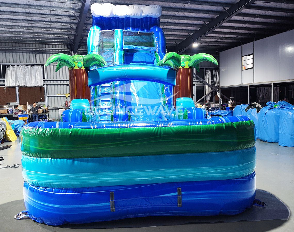 20ft Trop Wave Commercial Single Lane Inflatable Water Slide - BounceWave Inflatable Sales