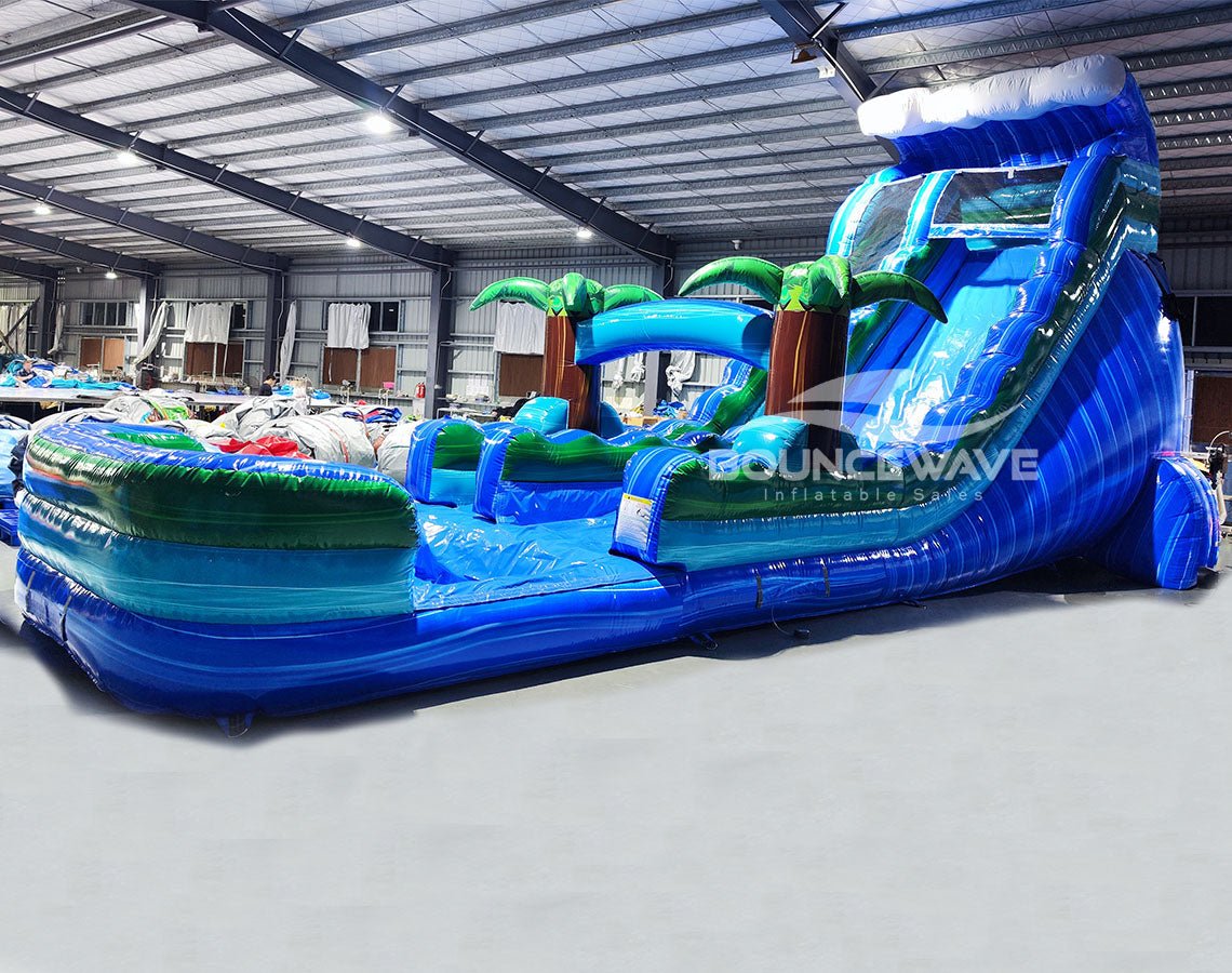20ft Trop Wave Commercial Single Lane Inflatable Water Slide - BounceWave Inflatable Sales