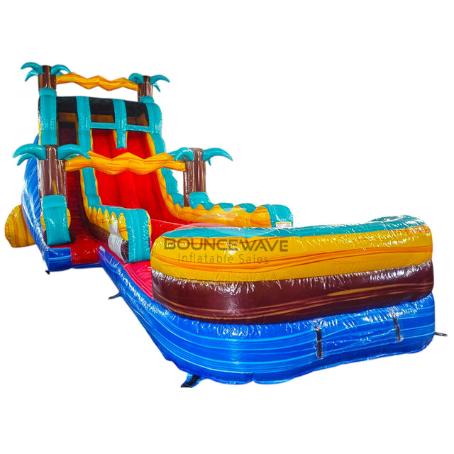 20ft Tropic Shock Hybrid Dual Lane Inflatable Water Slide - BounceWave Inflatable Sales