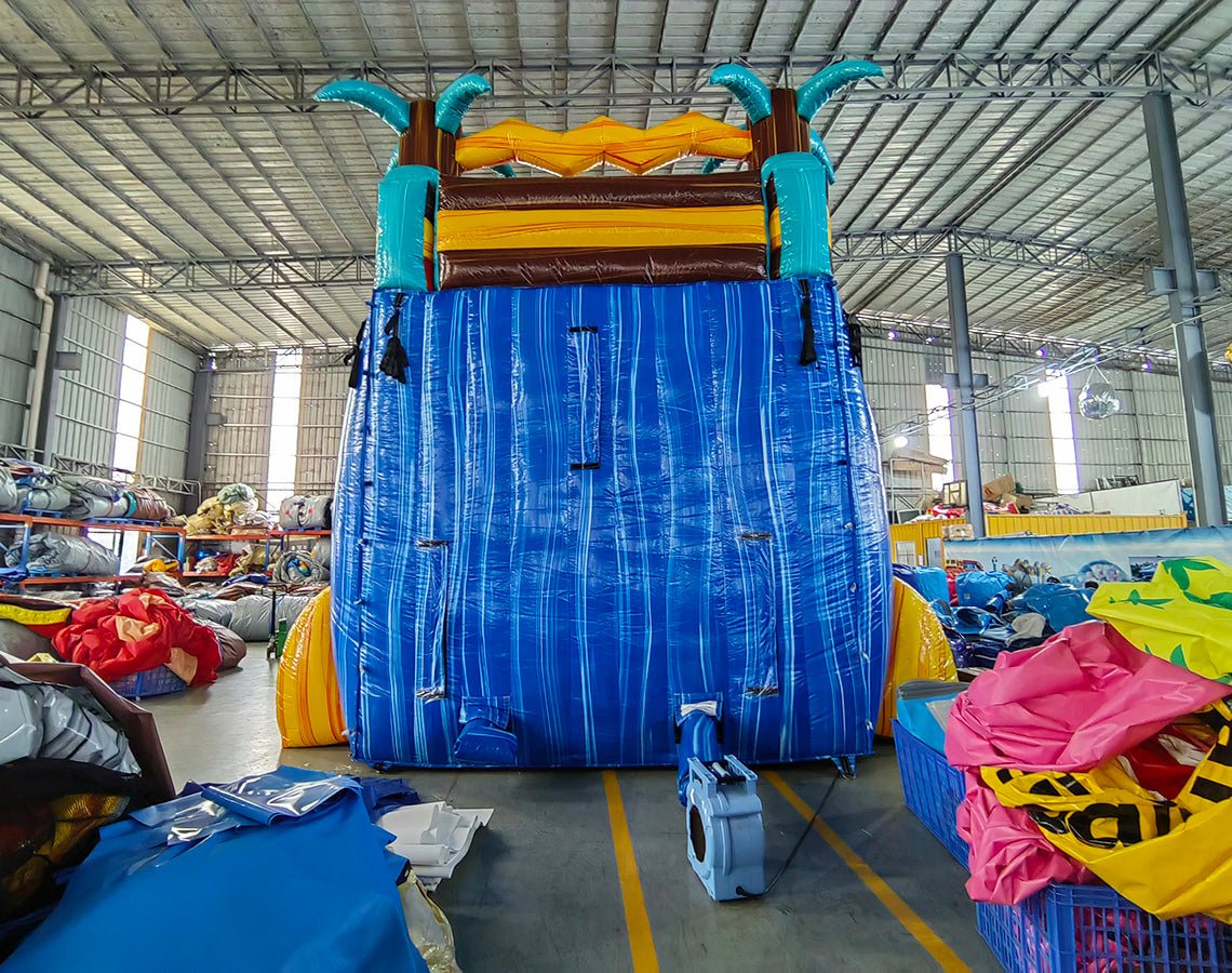 20ft Tropic Shock Hybrid Dual Lane Inflatable Water Slide - BounceWave Inflatable Sales