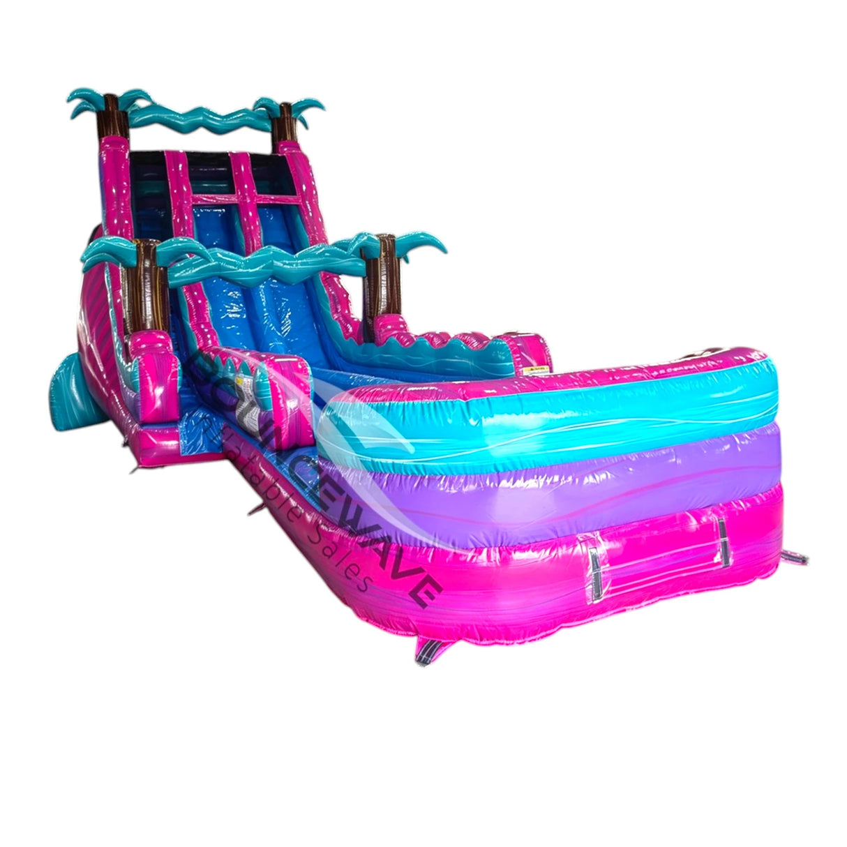 20ft Ultra Shock Dual Lane Water Slide – Hybrid - BounceWave Inflatable Sales