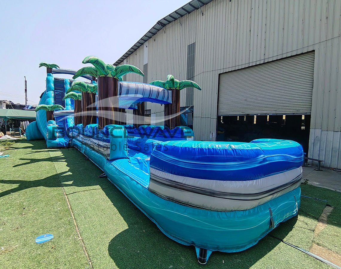 22ft Bahama Blast Dual Lane Inflatable Water Slide With Slip & Slide - BounceWave Inflatable Sales