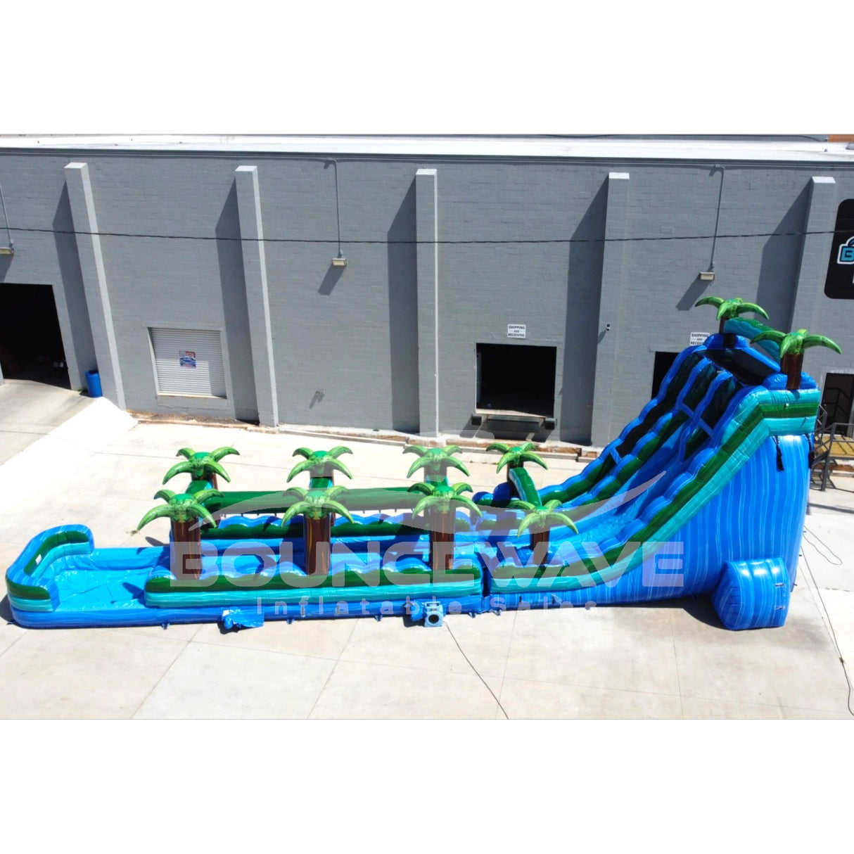 22ft Island Drop Dual Lane Inflatable Water Slide With Slip & Slide - BounceWave Inflatable Sales