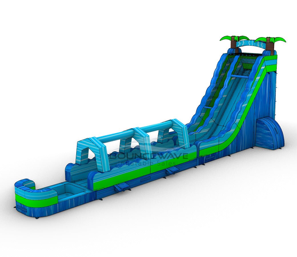 24ft AquaBolt Single Lane 2 - Piece Water Slide with Slip & Slide - BounceWave Inflatable Sales
