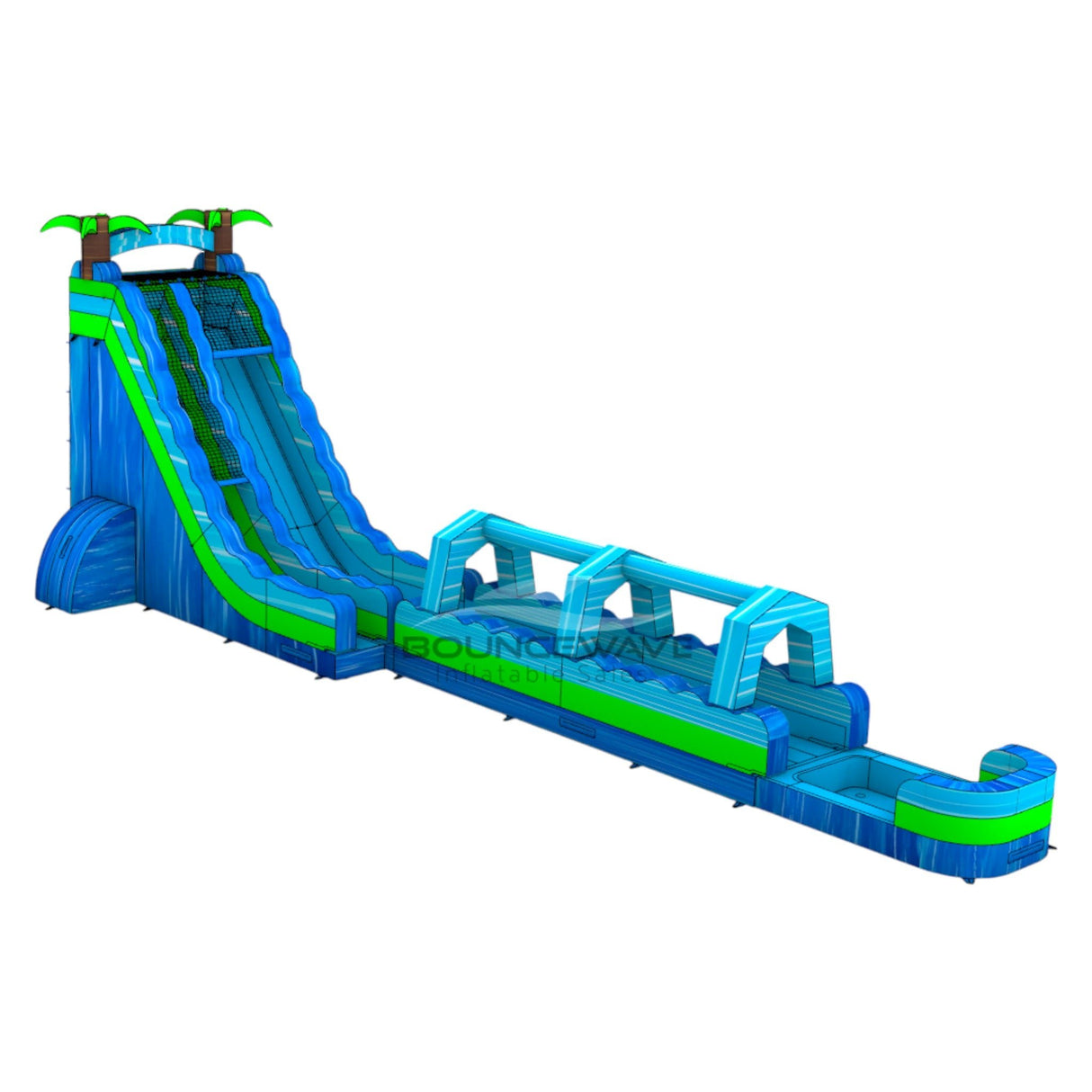 24ft AquaBolt Single Lane 2 - Piece Water Slide with Slip & Slide - BounceWave Inflatable Sales
