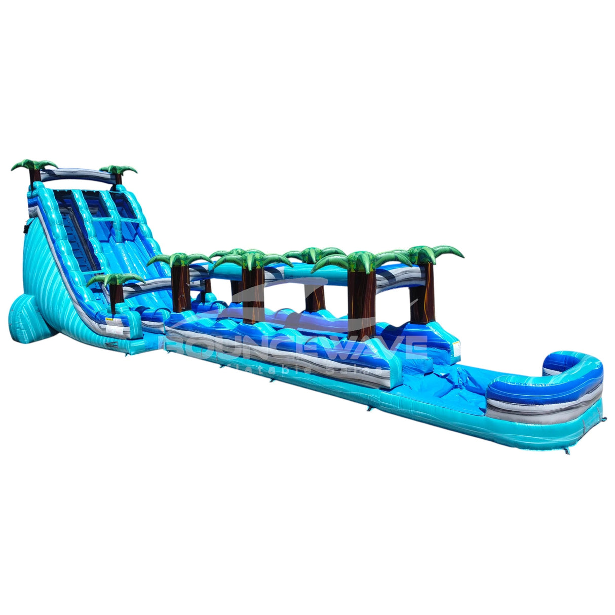 24ft Bahama Blast Dual Lane Commercial Water Slide with Slip & Slide - BounceWave Inflatable Sales