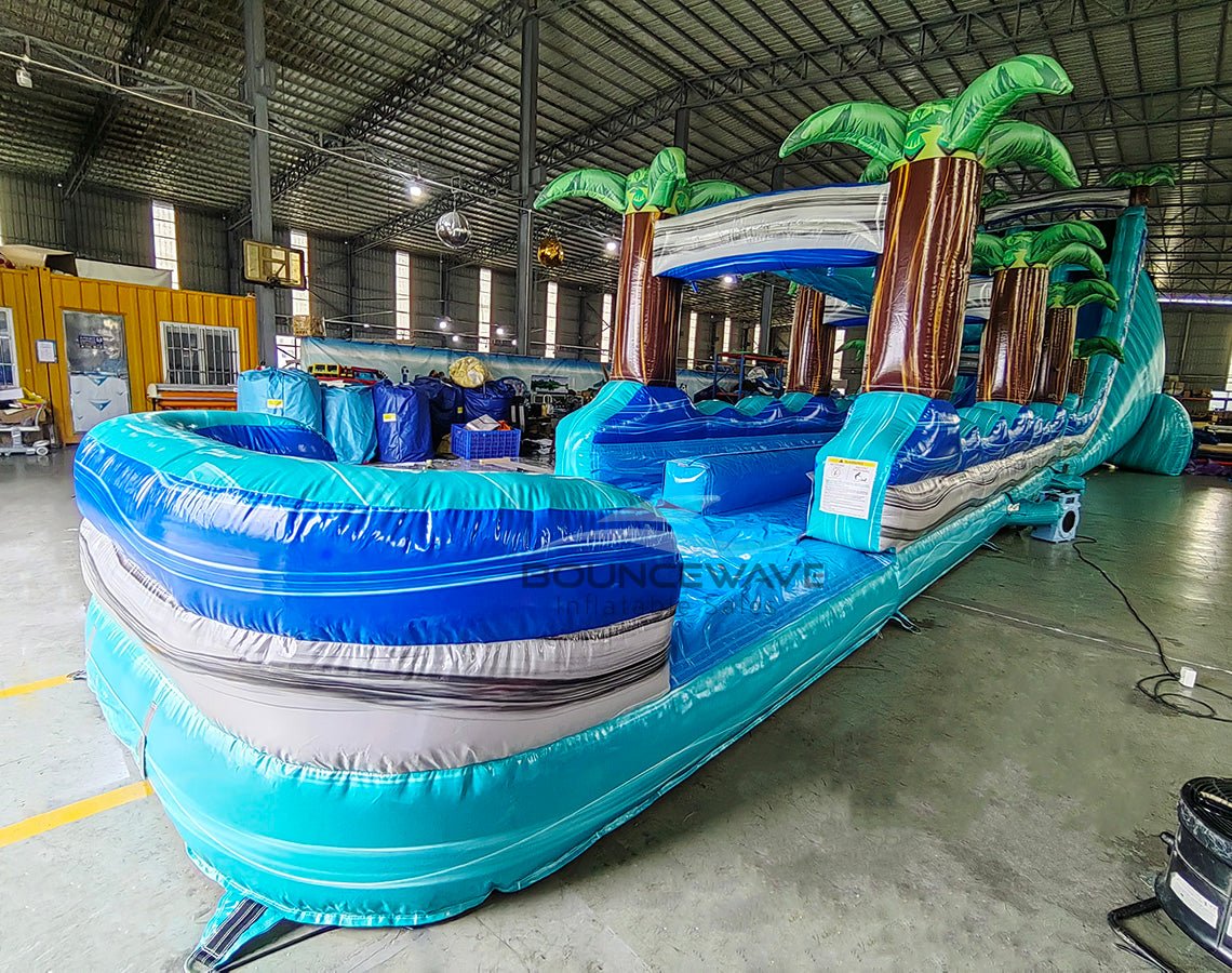 24ft Bahama DL 2pc Commercial Water Slide with Inflatable Slip & Slide - BounceWave Inflatable Sales