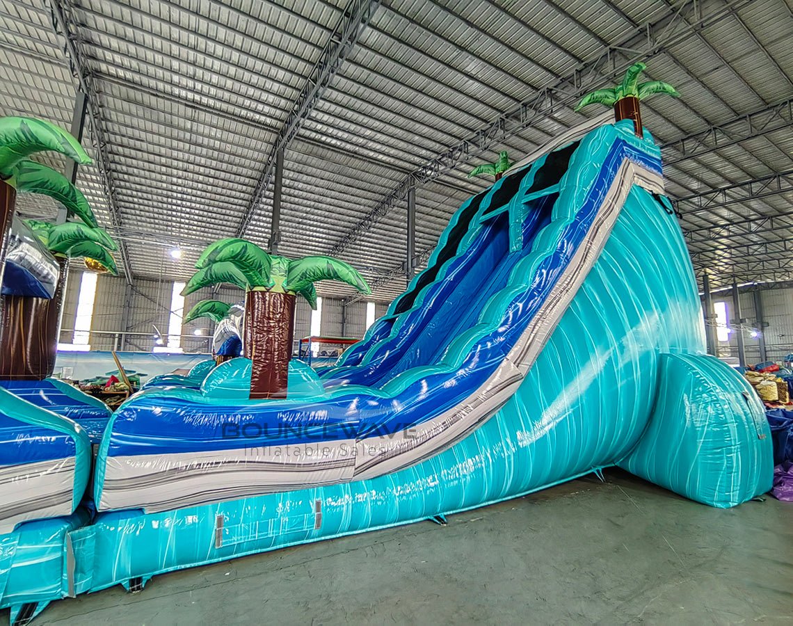 24ft Bahama DL 2pc Commercial Water Slide with Inflatable Slip & Slide - BounceWave Inflatable Sales