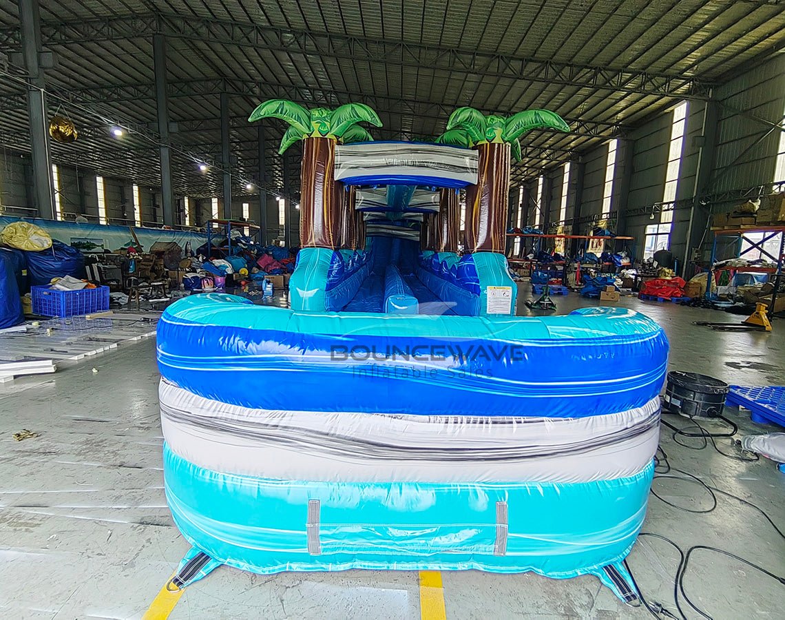 24ft Bahama DL 2pc Commercial Water Slide with Inflatable Slip & Slide - BounceWave Inflatable Sales