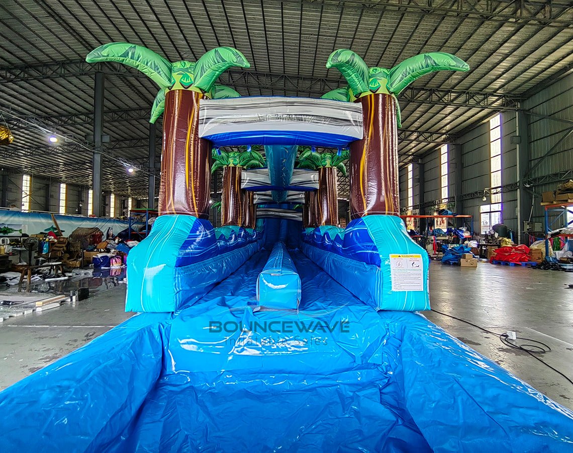 24ft Bahama DL 2pc Commercial Water Slide with Inflatable Slip & Slide - BounceWave Inflatable Sales